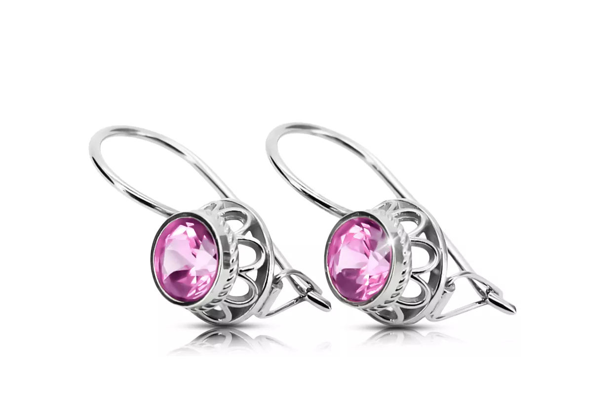 Vintage craft Earrings Amethyst Sterling silver 925 vec117s Vintage craft Earrings Amethyst Sterling silver 925 vec117s